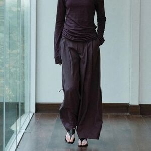 Dark Purple Wide-Leg Pants
